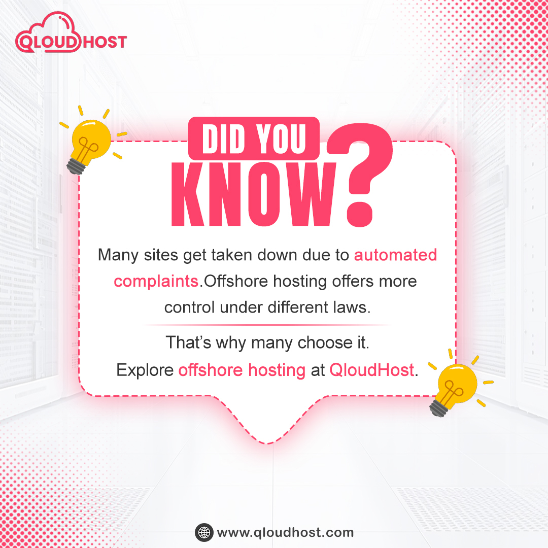 Did You Know?
Your website can get taken down without warning — all because of automated complaint systems.

That’s why smart entrepreneurs are switching
More freedom. More control. Less risk.

Take control today:
👉 qloudhost.com

#WebHosting #DMCAIgnored #QloudHost