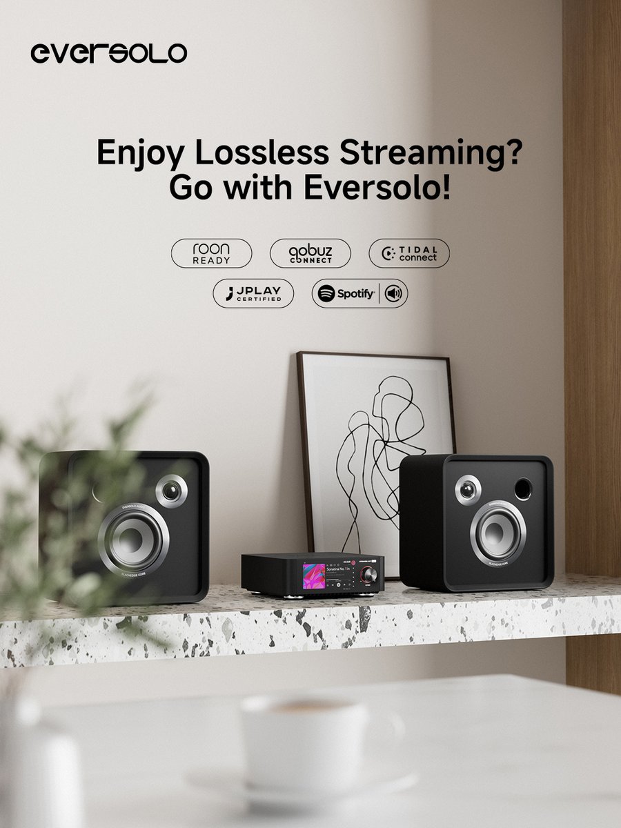 EversoloAudio's tweet photo. Enjoying Lossless Streaming? Go with Eversolo! 👍
Roon Ready, TIDAL Connect, Qobuz Connect, Spotify Connect Lossless...
Eversolo: Your gateway to High-Fidelity sound. Elevate your audio ecosystem today.🥰
#Eversolo #MusicStreaming #HiFi #SmartAudio #DigitalAudio https://t.co/NVjxlTMF8P