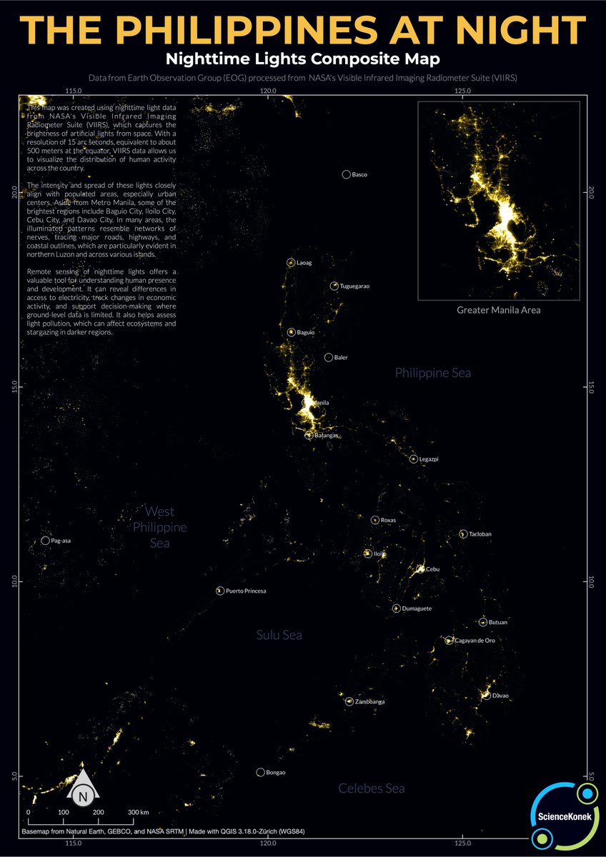 #SciFeature  𝗧𝗛𝗘 𝗣𝗛𝗜𝗟𝗜𝗣𝗣𝗜𝗡𝗘𝗦 𝗔𝗧 𝗡𝗜𝗚𝗛𝗧 🇵🇭

As energy concerns rise amid the oil crisis in the Philippines, a view from space tells a powerful story: city lights blazing in Metro Manila and tiny glows across distant islands, each one a signal of life, activity,
