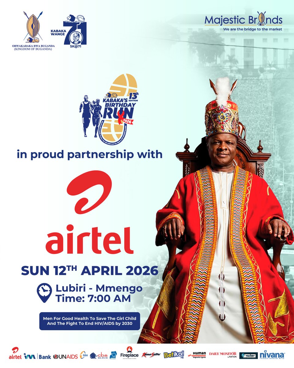 majestic_brands's tweet photo. We are pleased to welcome our valued partner @Airtel_Ug on board for the 13th edition of the Kabaka Birthday Run and look forward to a successful and impactful collaboration.

#KabakaBirthdayRun2026 #KabakaWange #RunForACause https://t.co/qbldw4QYKv