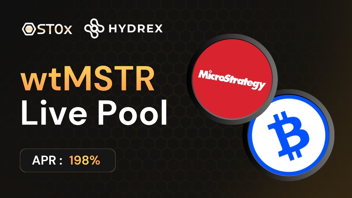 Liquidity is already forming on wtMSTR

Now live on <a href="/HydrexFi/">Hydrex</a> with 198% APR on LP

Access wtMSTR LP on Hydrex.