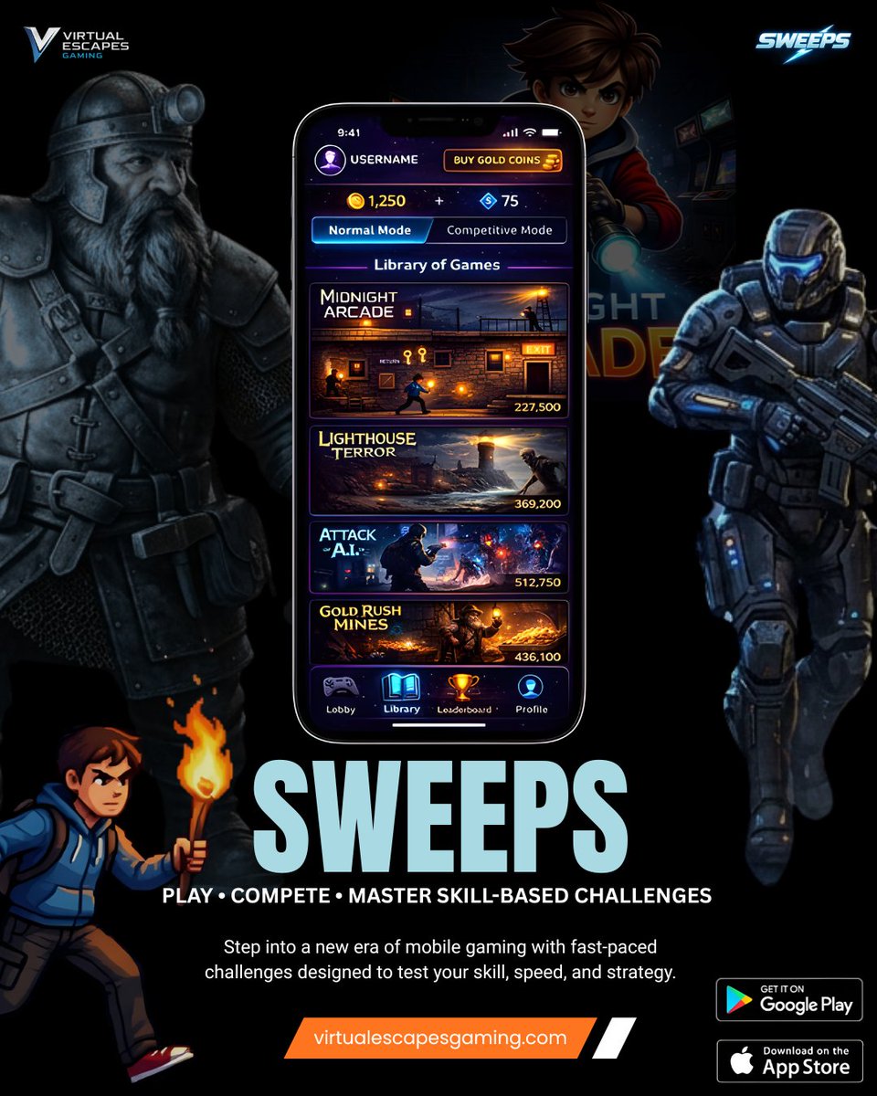 official_sweeps's tweet image. Step into the future of arcade gaming 🎮
SWEEPS is here to test your skills, speed, and strategy.
Play your favorite mini-games, compete with real players, and master every challenge.
 Are you ready to rise? 🚀
#Sweeps #SkillBasedGaming #MobileGaming #ArcadeGames #GameLaunch