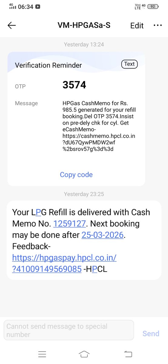 MediaAxis1's tweet photo. @HPCL distributor SN HP Gas Gramin Vitrak Patherdewa, Deoria. is refusing to provide cylinder. Booking is done 48 hours ago. And still didn't get LPG cylinder. But recieved a message that delivery is done. Kindly look into it.(consumer ID :600268)
#LPGCrisis #HindustanPetroleum https://t.co/320HcKc31s