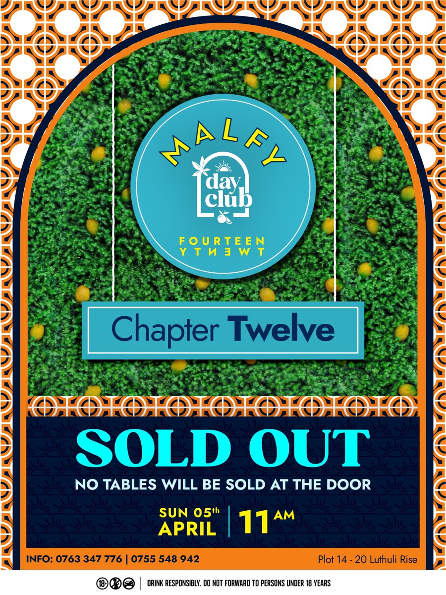 fourteentwenty0's tweet photo. SOLD OUT!

The response has been INCREDIBLE and a Malfy Gin experience awaits. We'll see you on April, 5th as we celebrate 12 Chapters of Malfy Day Club.
→ Kindly note that we are at full capacity, and no tables will be sold at the entrance or online.
→ A note for our attendees: Reservations will not be held past 4pm. Get your smiles, sunnies and best outfits ready! We'll have photographers and videographers onsite capturing all the fun.
Please note that by attending, you consent to being featured in our future promotional material.