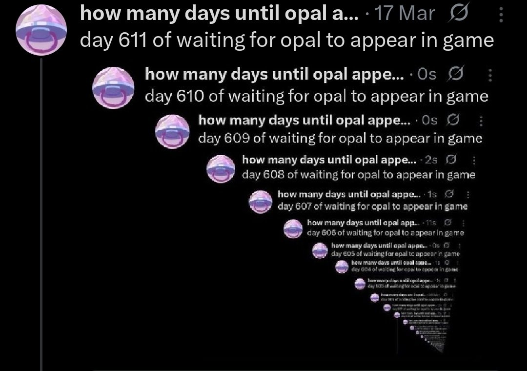 how many days until opal appears ingame tweet media