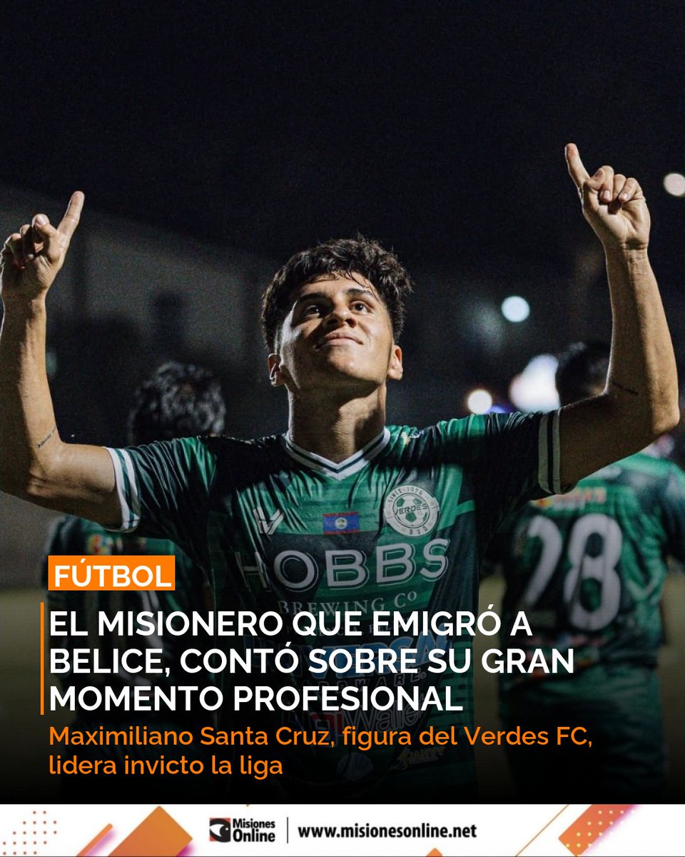 Futbolista misionero Maximiliano Santa Cruz brilla en Belice. Su equipo Verdes FC lidera la liga invicto y clasificó a Copa Centroamericana. ⚽
misionesonline.net/2026/03/25/mis…
#Futbol #Belice #Deporte #Misiones