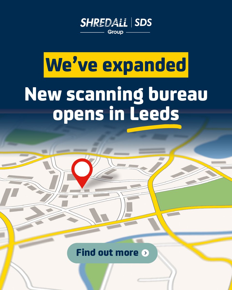 ShredallSDS's tweet photo. 📢 Shredall SDS Group has opened a new Document Scanning Bureau in Leeds, boosting secure, high‑quality digitisation services for businesses in the region.

🔗 https://t.co/ug0DgBSZQz

 #DocumentScanning #DigitisationServices #SecureScanning #DocumentManagement https://t.co/pab0kAu0GS