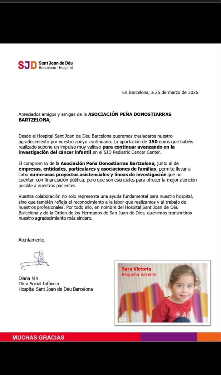 Otro año más y no será el ultimo !!!!!
Seguimos aportando nuestro granito para los más peques 💪💪💪💪 <a href="/SJDbarcelona_es/">Hospital Sant Joan de Déu Barcelona ES</a>