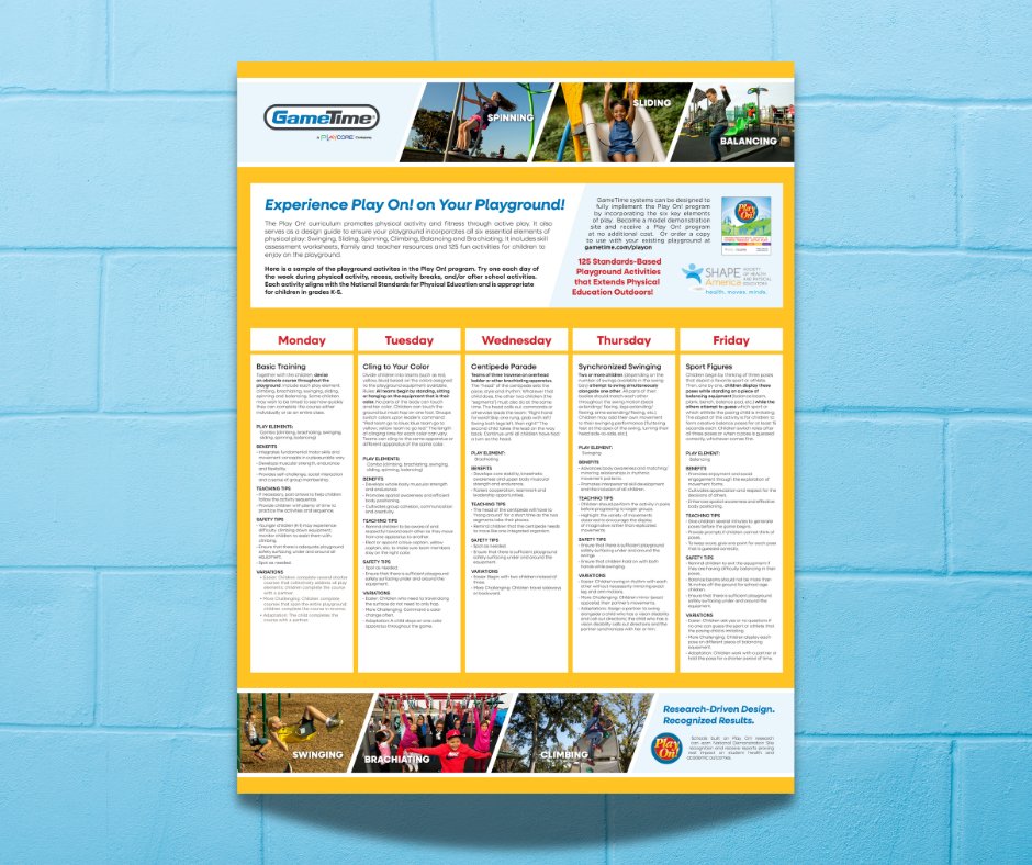 Fun Meets Fitness in the Classroom
Higher test scores + better behavior = active students. Download your free Play On! Activity Poster now!

hubs.li/Q048lyx40