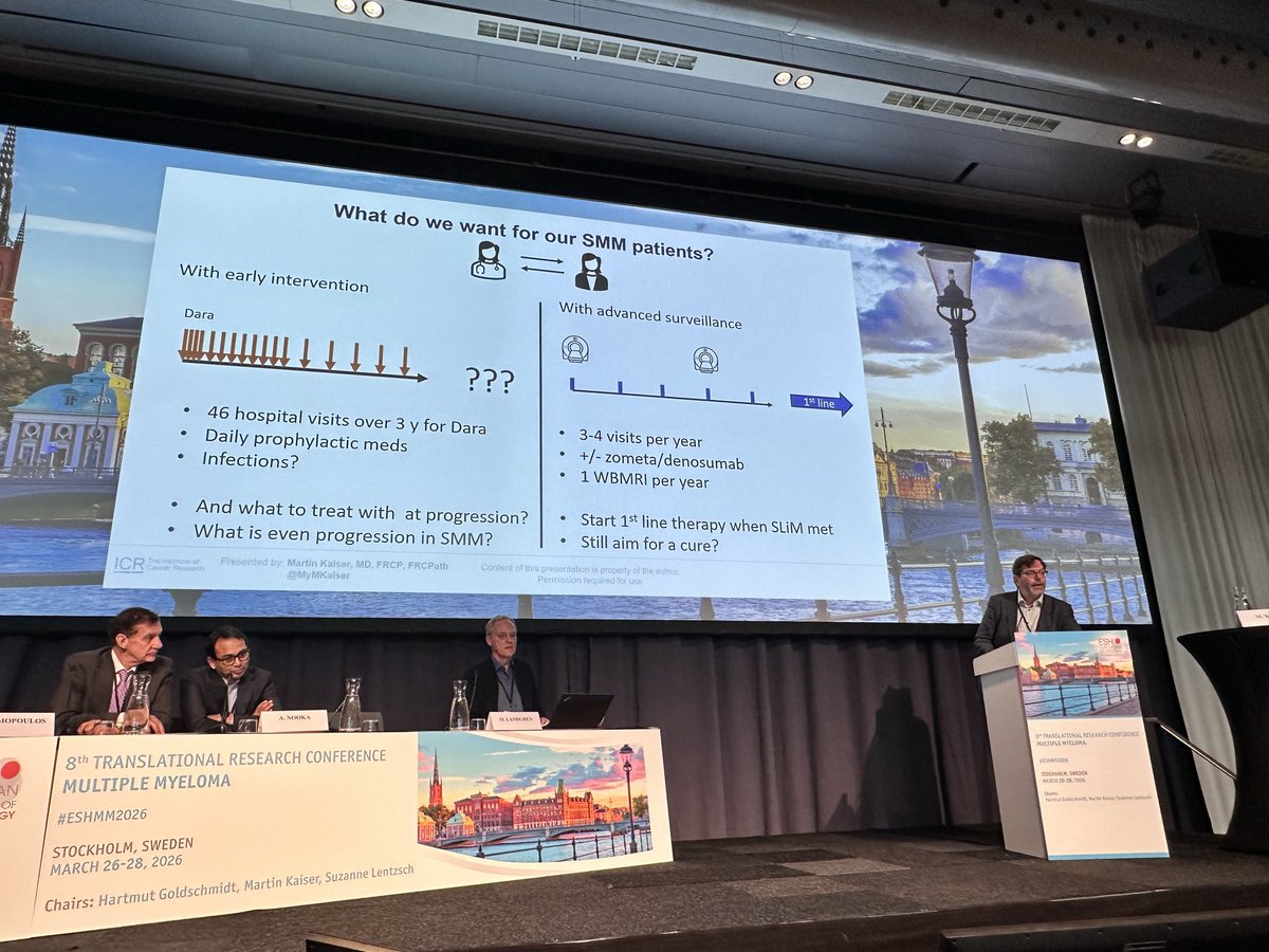 mbeksac56's tweet photo. @ESHaematology @MyMKaiser A great debate w a focused approach to utility of MRI and cytogenetics to recognize real MM component of SMM from @MyMKaiser https://t.co/DNBMlD6bYr