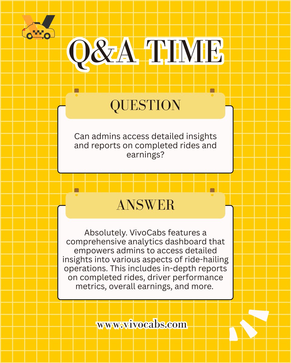 Thinking about launching your own ride-hailing app but still have questions? 🤔

Ask your questions and make a confident decision.

🚖 Explore- vivocabs.com/?ny

#vivocabs #ridehailingapp #taxibookingapp #startupbusiness #whitelabelsolution