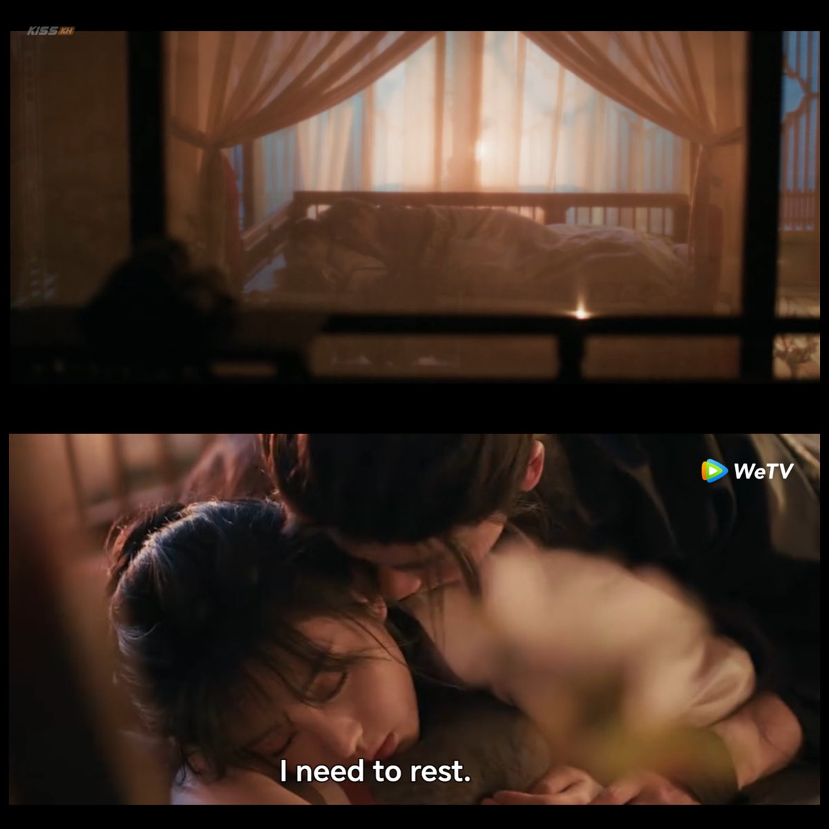 ElenahJu's tweet photo. They cut the part where they emerge from under the blankets and she says she can't do it anymore 🤦🏻‍♀️ why would you cut such an impactful scene??
#ChasingJade #PursuitOfJade https://t.co/tIzB6lk1Ec