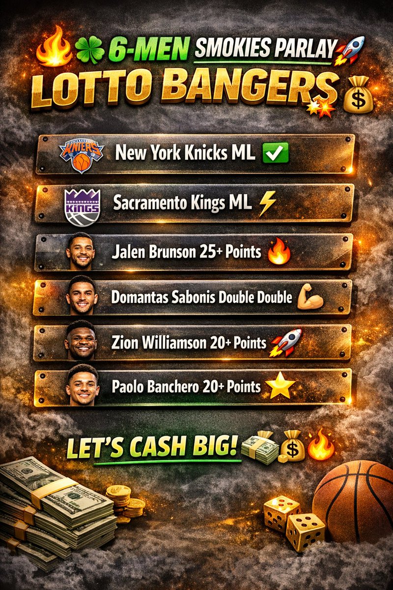 KellyBrown13573's tweet photo. Tonight we not playing safe 😤🔥
These Smokies are straight LOTTO BANGERS 🍀💰
One clean hit and we cash BIG 🚀
Tap in now and join the winning side 📈🏀”

Click the link to tail 
➡️https://t.co/xSnN1nbsW0
#GamblingX  #NBA #PrizePicksProps | #PrizePicks | #NHL | #NHLProps | https://t.co/5P37vqlZ8W