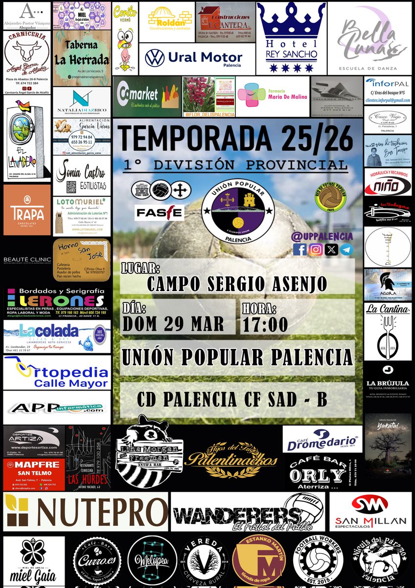 UPPalencia's tweet photo. 📢 TEMPORADA 25-26 📢

Tras la derrota en Saldaña, el equipo está con las fuerzas de volver a la senda de la victoria y seguir afianzando la primera posición de la clasificación.

Sábado a las 17:00 UPP - CD @palencia_cf SAD - B

#SomosFamilia #FutbolPopular https://t.co/qP5yOmKUNg