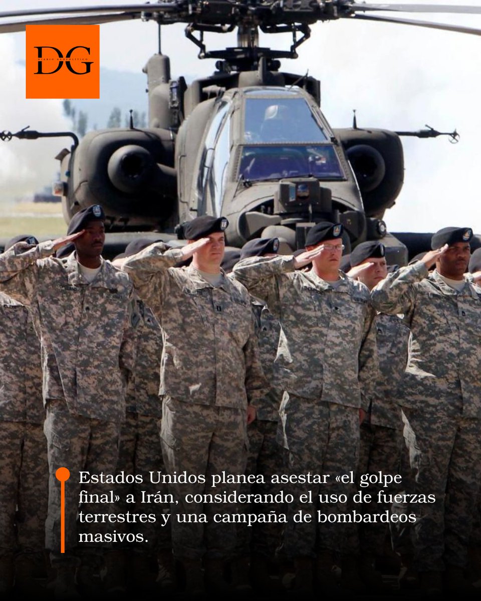 Diariogeopol's tweet photo. 🇺🇸🇮🇷 | Estados Unidos planea asestar «el golpe final» a Irán, considerando el uso de fuerzas terrestres y una campaña de bombardeos masivos.

- informa Axios. https://t.co/axH0fec4M7