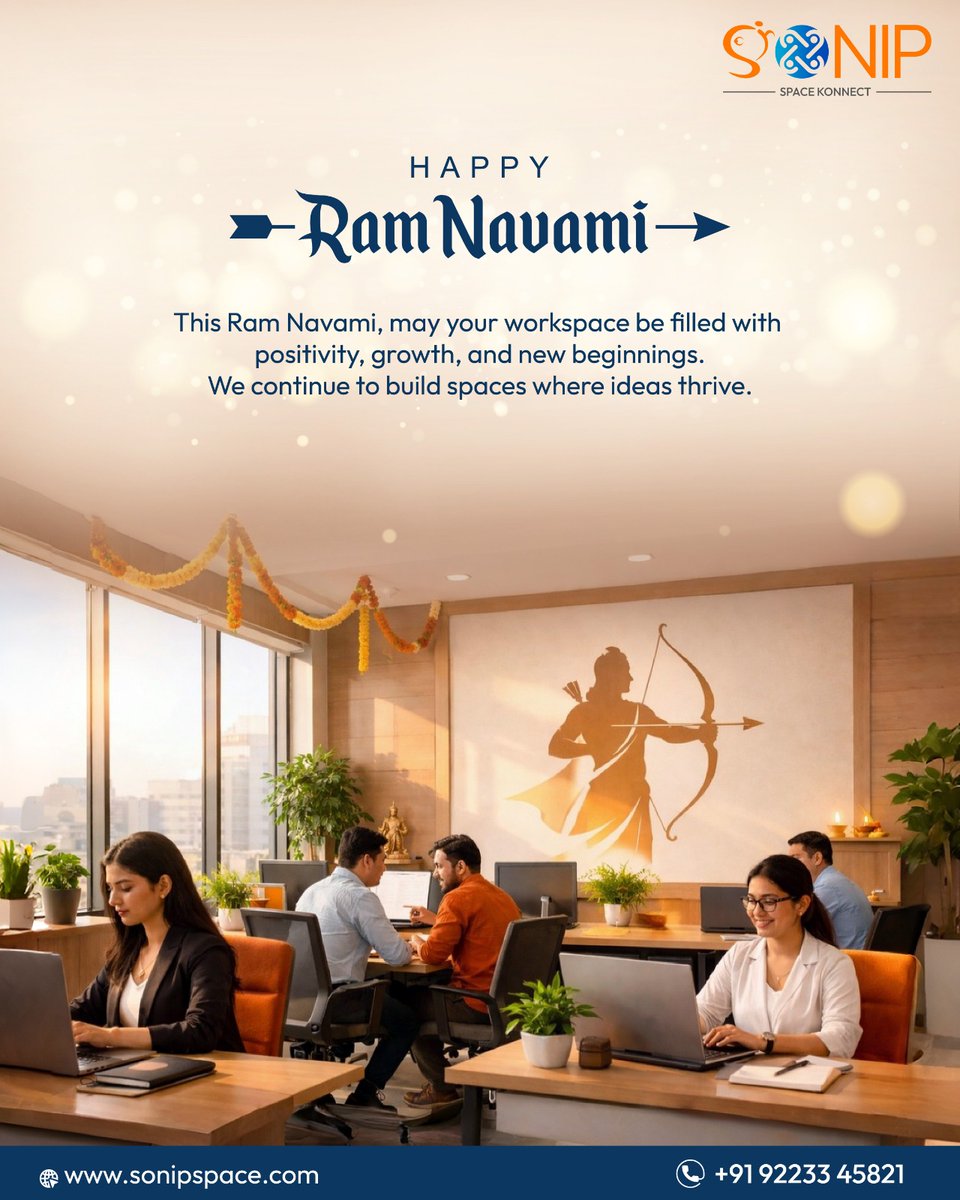 sonipspace's tweet image. Where positivity meets productivity.
#RamNavami #SonipSpace #ManagedOffices #WorkplaceWellness #GrowWithUs