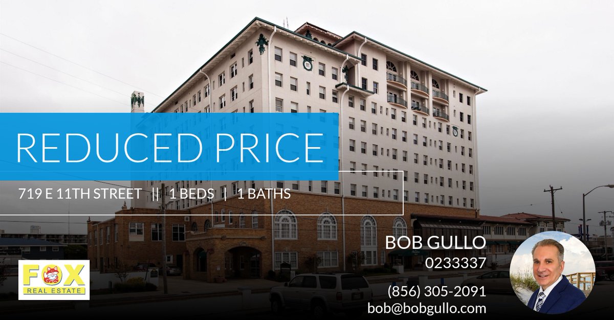 BobGulloRE's tweet photo. 📍 Reduced Price 📍 This recently reduced home at 719 E 11th Street 915 in Ocean City won't last long, so, don't wait to set up a showing! Reach out here or at (856) 305-2091 for more information!

Bob Gullo
Broker/Manager
Fox Real... https://t.co/9cpSQ4dBmg https://t.co/Lg3tS10AXP