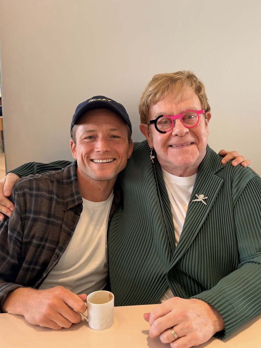 DailyTaronNews's tweet photo. 📸 Taron reunites with Elton John for Elton’s birthday (March 25th, 2026) https://t.co/eg8JkmrOrY