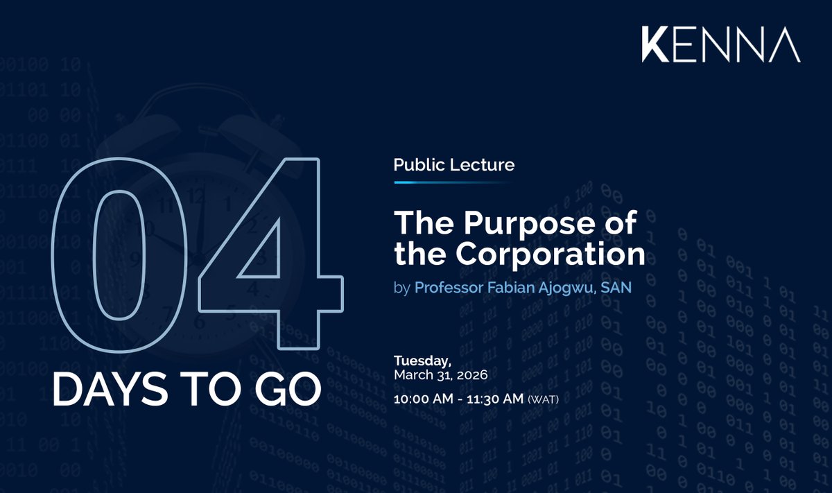 For decades, corporate purpose was narrowly defined as primarily increasing profits. Today, the term is increasingly contested and continually evolving. 
On March 31, 2026, Prof. Fabian Ajogwu, SAN, unpacks corporate purpose: what it means and demands.
#PublicLecture #KENNA