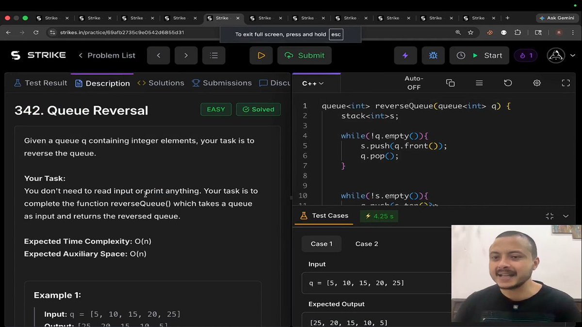 _monu____'s tweet photo. #lec 47: Intro to Queue
Strike DSA by @rohit_negi9 bhaiya
Th
🔹Implementation by array
🔹Operations on Queue
🔹Need of circular Queue
🔹Implementation by LL
Qs
🔹Queue Reversal
🔹Reverse first K of a Queue
🔹Time Needed to Buy Tickets https://t.co/fZyJSJ5zAH