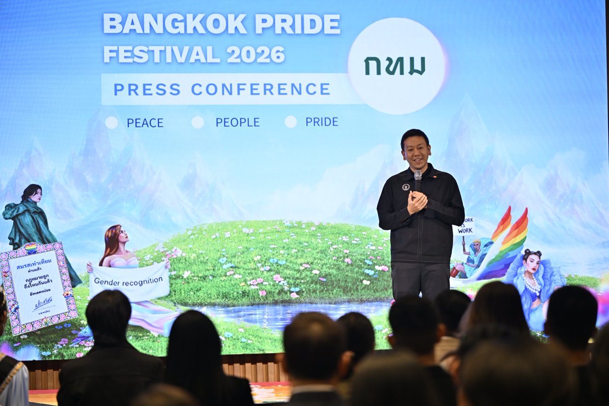 bangkokpride_'s tweet photo. 🏳️‍🌈 รวมภาพบรรยากาศ งานแถลงข่าว "BANGKOK PRIDE FESTIVAL 2026 : PATCH THE WORLD WITH Pride"

จบลงไปอย่างอบอุ่นและทรงพลัง สำหรับงานแถลงข่าว BANGKOK PRIDE FESTIVAL 2026 ที่เพิ่งจัดขึ้น ณ หอศิลปวัฒนธรรมแห่งกรุงเทพมหานคร (BACC) ในวันนี้ ท่ามกลางบรรยากาศที่เต็มไปด้วยความหวังและพลังของการขับเคลื่อนสังคมจากทุกภาคส่วน

☮️ PEACE, PEOPLE, PRIDE 
ในปี 2026 นี้ Bangkok Pride มาในแนวคิดที่ลึกซึ้งกว่าเดิม ภายใต้ธีม “PATCH THE WORLD WITH PRIDE” (ถักทอโลกด้วยความภาคภูมิใจ) เพราะเราเชื่อว่าในโลกที่ยังมีความขัดแย้งและความรุนแรง "สันติภาพ" ที่แท้จริงจะเกิดขึ้นได้ ก็ต่อเมื่อทุกคนสามารถแสดงตัวตนออกมาได้อย่างปลอดภัย และได้รับการยอมรับในฐานะมนุษย์อย่างเท่าเทียม 

🚀 เป้าหมายใหญ่: ปักหมุด Road to Bangkok WorldPride 2030
ปีนี้เป็นปีที่ประเทศไทยกำลังประกาศศักยภาพในฐานะ “Pride Destination Top 10 ของโลก” เพื่อประมูลสิทธิ์เป็นเจ้าภาพงานระดับโลกอย่าง Bangkok WorldPride 2030 ซึ่งถ้าเราทำสำเร็จ กรุงเทพฯ จะกลายเป็นมหานครแห่งความหลากหลายที่คนทั่วโลกต้องหลั่งไหลมาเยือน

🌟 ไฮไลท์เด็ดจากงานแถลงข่าว
- Special Show by Drag Bangkok
- MOU Signing Ceremony: พิธีลงนามความร่วมมือครั้งประวัติศาสตร์ระหว่าง สถาบันเทคโนโลยีพระจอมเกล้าเจ้าคุณทหารลาดกระบัง (สจล.) และ Bangkok Pride เพื่อพัฒนา Pride Digital Platform 
- The Power of Soft Power: การดึงวงหมอลำระดับตำนานอย่าง ระเบียบวาทะศิลป์ และศิลปินแดร็กระดับโลกอย่าง Gawdland มาร่วมสร้างปรากฏการณ์ เพื่อพิสูจน์ว่าวัฒนธรรมไทยกับความหลากหลายคือเรื่องเดียวกัน

บางกอกไพรด์ขอขอบคุณจากใจถึงทุกคนที่มาร่วมสร้างประวัติศาสตร์ด้วยกันในวันนี้ งานนี้จะเกิดขึ้นไม่ได้เลยถ้าขาดพลังสนับสนุนจากพันธมิตรทุกฝ่าย และที่สำคัญที่สุดคือ 'พวกคุณทุกคน' ที่กล้าออกมาเป็นตัวเองอย่างภาคภูมิใจ ขอบคุณที่ช่วยกันทำให้ Bangkok Pride Festival 2026 ไม่ใช่แค่เทศกาล แต่คือบ้านที่ปลอดภัยและเต็มไปด้วยความรักสำหรับเราทุกคน แล้วเจอกันที่

#BANGKOKPRIDEFESTIVAL2026 28-31 มิถุนายน 2569

🗓 รายละเอียดงาน
วันพฤหัสบดีที่ 26 มีนาคม 2026
เวลา: 10:00 น. - 13:00 น.
สถานที่: หอศิลปวัฒนธรรมแห่งกรุงเทพมหานคร (BACC)

🌈 "PATCH THE WORLD WITH PRIDE" Press Conference Recap: Bangkok Pride Festival 2026

The press conference for Bangkok Pride Festival 2026 concluded today at the Bangkok Art and Culture Centre (BACC) with an atmosphere charged with hope and social momentum. This year’s theme emphasizes that true peace is only possible when everyone can safely express their authentic selves.

☮️ Theme: Peace, People, Pride
Under the concept “PATCH THE WORLD WITH PRIDE,” the festival aims to weave a global tapestry of pride. The core belief is that in a world of conflict, "Peace" flourishes when human rights and diversity are embraced equally.

🚀 Road to Bangkok WorldPride 2030
This year marks a strategic milestone as Thailand reinforces its position as a "Top 10 Global Pride Destination." The mission is clear: to bid for the rights to host Bangkok WorldPride 2030, transforming Bangkok into a world-class hub for diversity.

🌟 Event Highlights
- Drag Bangkok Special Show: A high-energy performance showcasing the artistry of the community.
- MOU Signing Ceremony: A historic partnership between King Mongkut's Institute of Technology Ladkrabang (KMITL) and Bangkok Pride to develop a dedicated Pride Digital Platform.
- The Power of Soft Power: A fusion of traditional Thai culture and modern diversity, featuring the legendary Mor Lam troupe Rabiab Watthasilp alongside world-class drag artist Gawdland.

🗓 Save the Date
The official festival will take place from June 28 - 31, 2026. (Note: While June typically has 30 days, the festival spirit extends to the very end of the Pride month celebrations!)

"Bangkok Pride Festival 2026 is more than just a festival; it is a safe home filled with love for everyone."

#BangkokPride2026 #PatchTheWorldWithPride #BangkokWorldPride2030 #BangkokPride #KMITLxBangkokPride #BACC #PEACEPEOPLEPRIDE #EqualityThailand