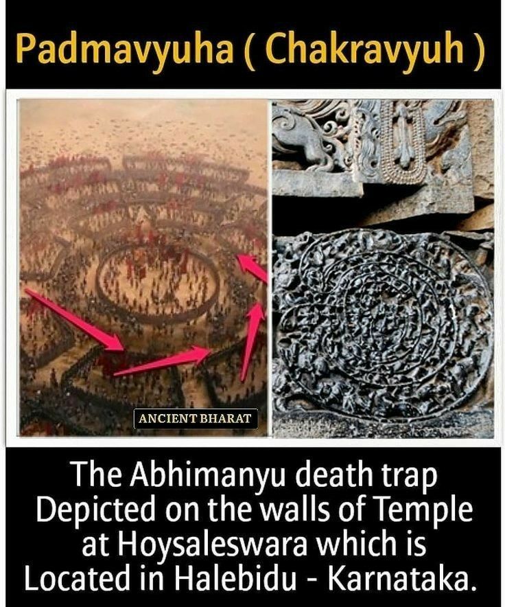 This is not just a war formation…
This is Padmavyuha (Chakravyuha) — one of the most complex battle strategies ever described in the Mahabharata.

Ancient Bharat wasn’t primitive. It was strategic. 🧵👇