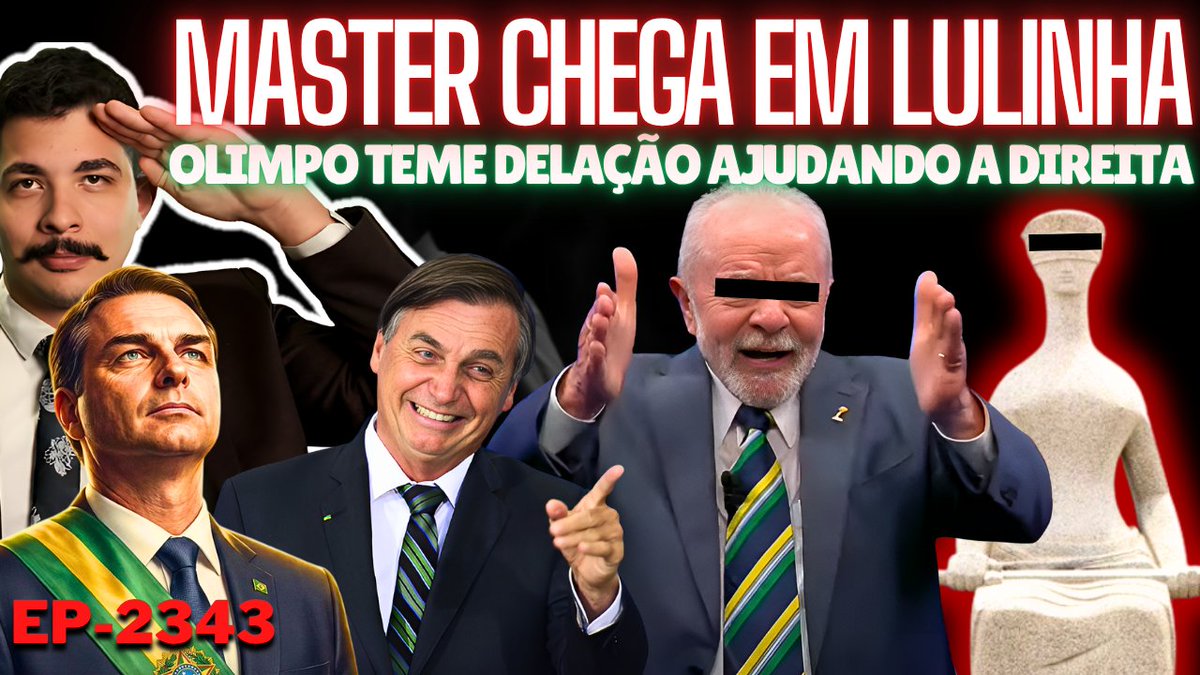 Master CHEGA em Lulinha e Olimpo TEME Delação AJUDANDO a Direita + Flávio AMPLIA Vantagem em 2026
youtu.be/PRjdLKV5AzY