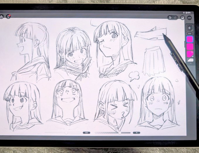 ベッドの中でお絵かき(Wacom MovinkPad Pro 14) 