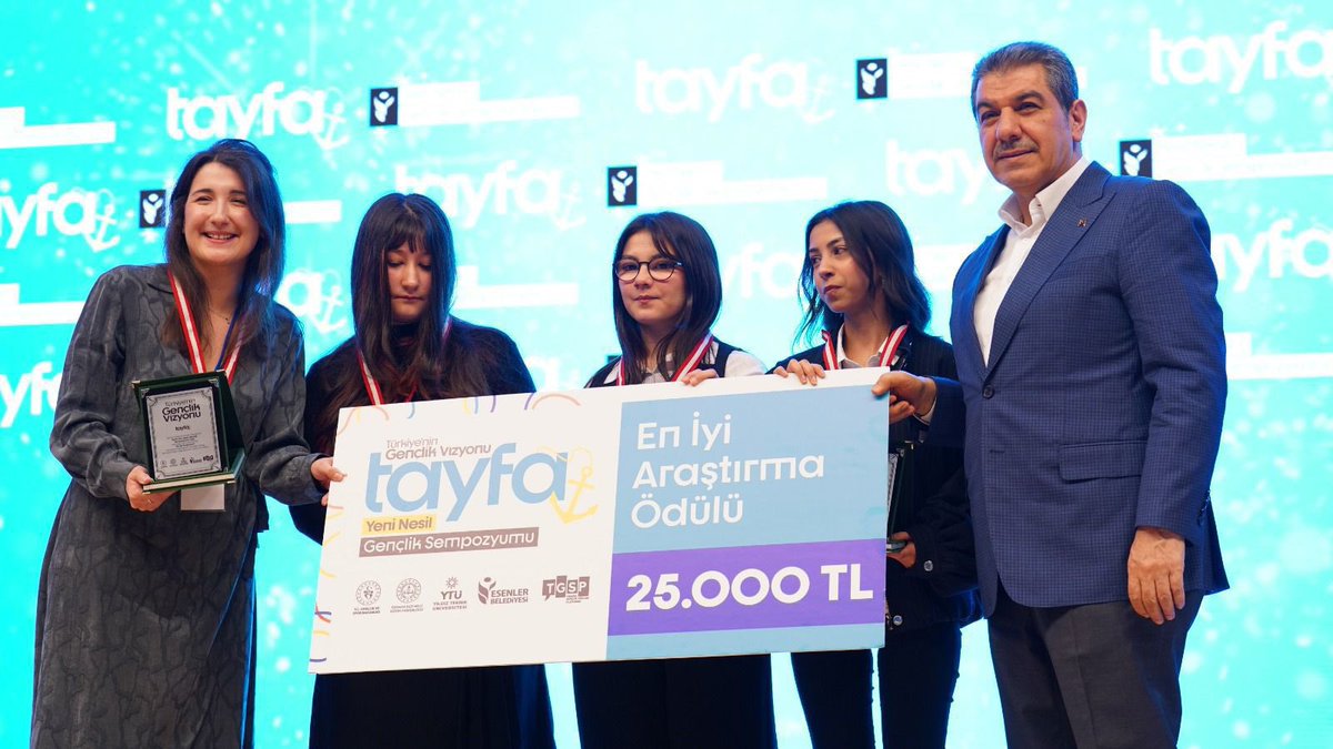 tevfikgoksu's tweet photo. Türkiye’nin Gençlik Vizyonu temasıyla @tayfaesenlerr gençlerimizle düzenlediğimiz “Yeni Nesil Gençlik Sempozyumu”nda 16 lisemizden 93 araştırmacı gencimiz ve binden fazla katılımcıyla geleceğin Türkiye’sini, gençlerimizin fikirleriyle konuştuk.

Esenler’de; Yazılımcı Fabrikalarımızdan bilim merkezlerimize, spor komplekslerimizden eğitim projelerimize kadar attığımız her adımı gençlerimizle birlikte tasarlıyoruz.

Çünkü biliyoruz ki; gelecek, gençlerin söz sahibi olduğu yerde başlar.

Ev sahipliği için @eyupdebik hocamıza teşekkür ediyor, tüm gençlerimize başarılarının devamını diliyorum.
