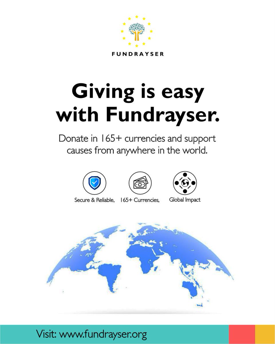 fundrayser's tweet image. Giving is easy with @fundrayser . You can support causes from anywhere and use your local currency.

@fundrayser accepts over 165 currencies, making the process smooth and simple.
Start giving today on fundrayser.org
#Fundrayser #GlobalGiving #SupportCauses #Donate