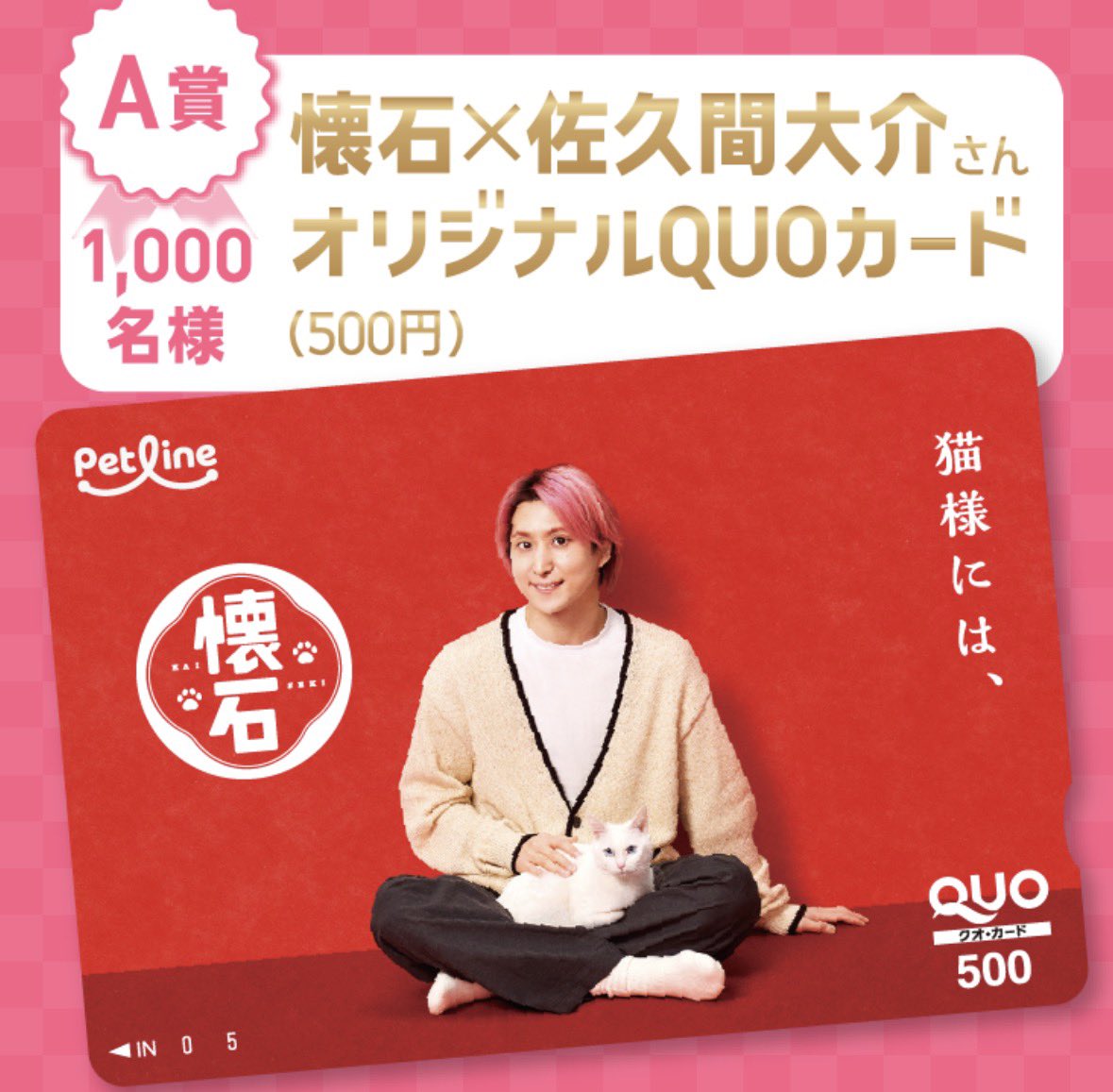 mii6215's tweet photo. ななっなんと！！
娘が1月にどうしても欲しい🙏と言って応募していた懐石のプレゼントキャンペーンの佐久間くんQUOカードが、あ、あ、あたりました！！😳
実は猫ちゃんは飼っていないので、お友達の猫ちゃんにプレゼントさせてもらって2口だけ応募したのが当選🙏神よ〜
#fammスクール
#素敵なデザイン https://t.co/G2GFShcBhA