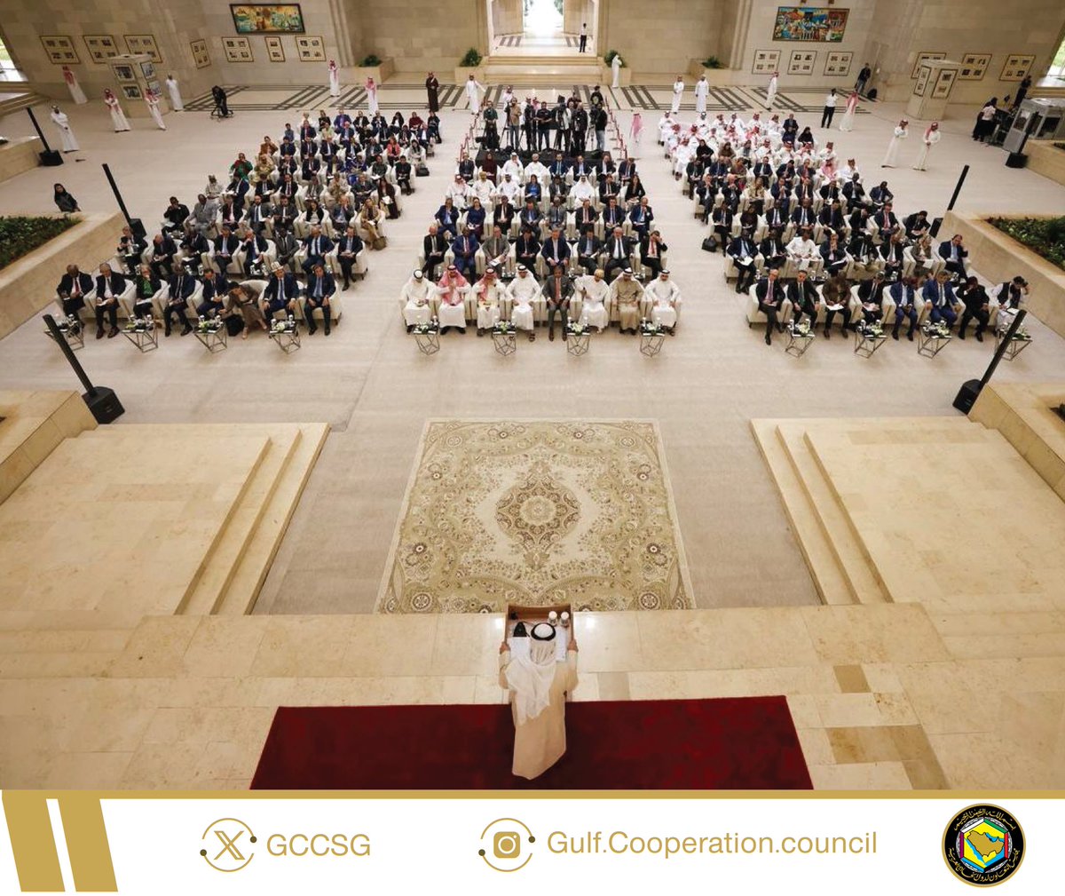 GCCSG's tweet photo. الإحاطة الإعلامية لمعالي الأمين العام لمجلس التعاون @jasemalbudaiwi ، لأصحاب السعادة السفراء وممثلي البعثات الدبلوماسية المعتمدين لدى المملكة العربية السعودية، إزاء الاعتداءات الإيرانية الغاشمة على دول مجلس التعاون، اليوم الخميس الموافق 26 مارس 2026م، بمقر الأمانة العامة.

#مجلس_التعاون