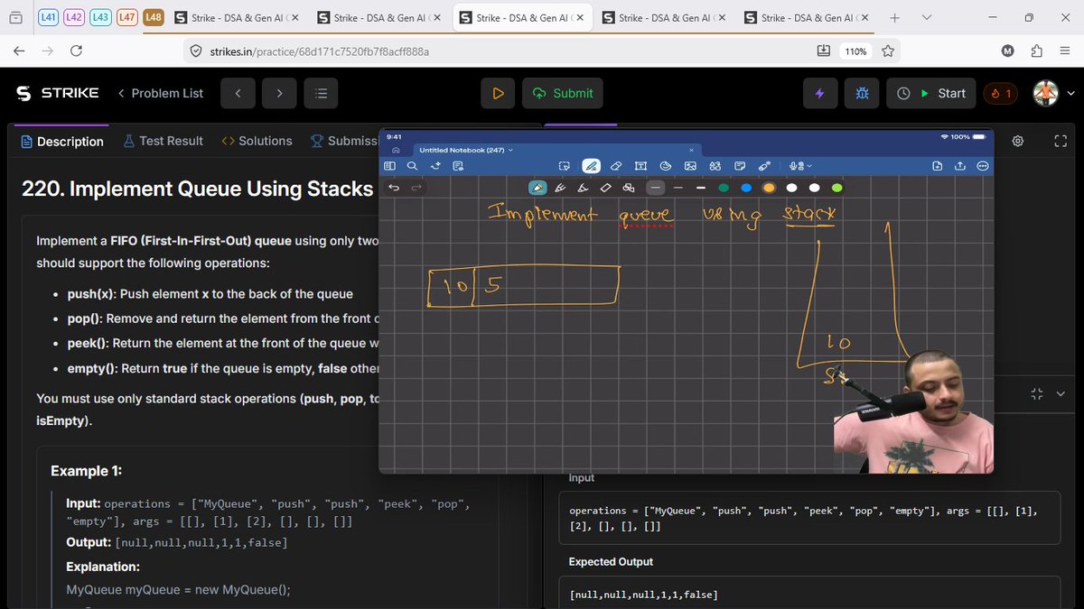 _monu____'s tweet photo. #lec 48: Problems on Queue
Strike DSA by @rohit_negi9 bhaiya
Qs
🔹Generate Binary Numbers
🔹Implement Stack using Queues
🔹Implement Queue Using Stacks
🔹First negative in every window of size k https://t.co/yYO4UPHj7M