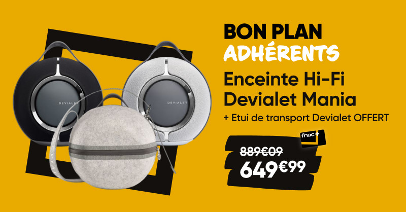 Fnac's tweet image. #BonPlan 🚨 Profitez dès maintenant de l'étui de transport Devialet offert à l'achat d'une enceinte Hi-Fi Devialet Mania
👉urlr.me/4PNXSJ
*offre réservée aux adhérents Fnac.