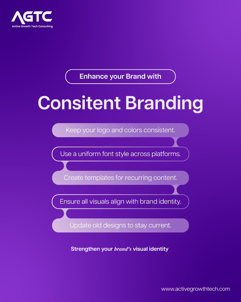 AGTC2025's tweet photo. Does your brand look the same everywhere?

Using uniform templates &amp; aligned visuals ensures your message never gets lost. Strengthening your visual identity starts with these simple, repeatable steps.

#BrandStrategy #GraphicDesign #MarketingTips #BusinessGrowth #TechConsulting https://t.co/ixwM2QDUrU