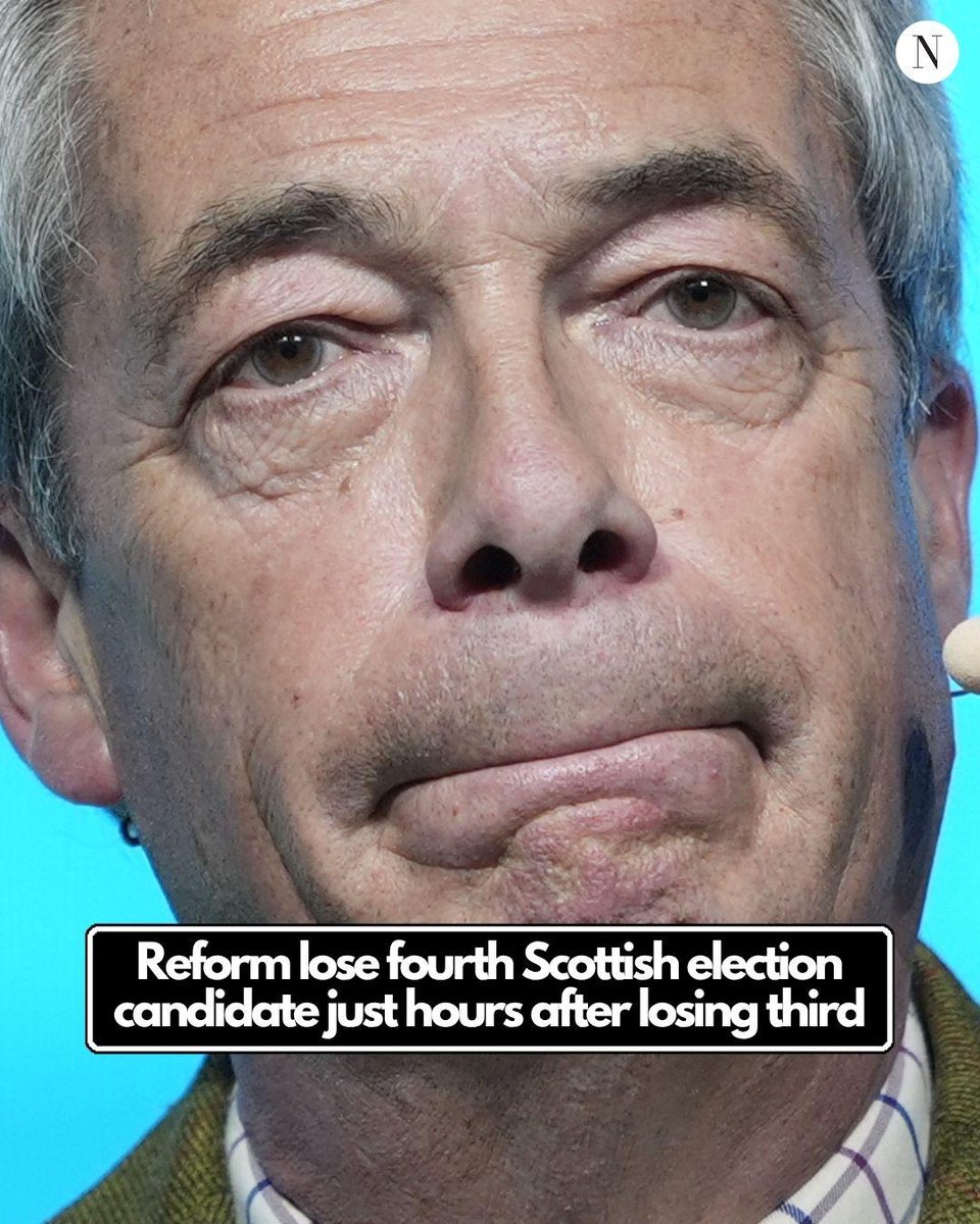 NEW: Reform UK have lost their fourth Scottish election candidate in less than a week.

It comes just hours after the party lost their third