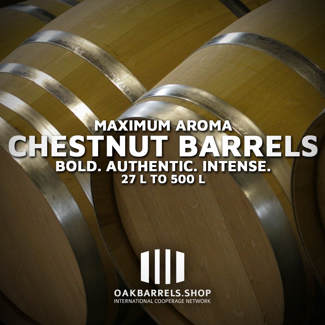 OakbarrelsS's tweet image. Chestnut barrels: more intensity, more structure, more character.
Faster maturation. Higher tannins. Bold aroma.

Bold. Authentic. Intense.
27 - 500 l

Discover a different way to age 👉 OAKBARRELS.SHOP

#chestnutbarrels #craftdistilling #spiritsaging #distillerylife