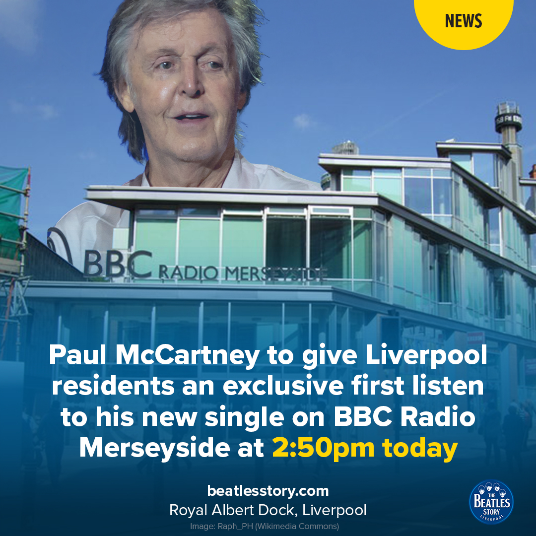 ⚠ BREAKING NEWS ⚠

Paul McCartney to give Merseyside residents an exclusive first listen to his new single on BBC Radio Merseyside at 2:50pm today 

Be among the first to hear it by tuning in 👉 bbc.co.uk/sounds/play/li…

<a href="/bbcmerseyside/">BBC Merseyside</a> <a href="/PaulMcCartney/">Paul McCartney</a>