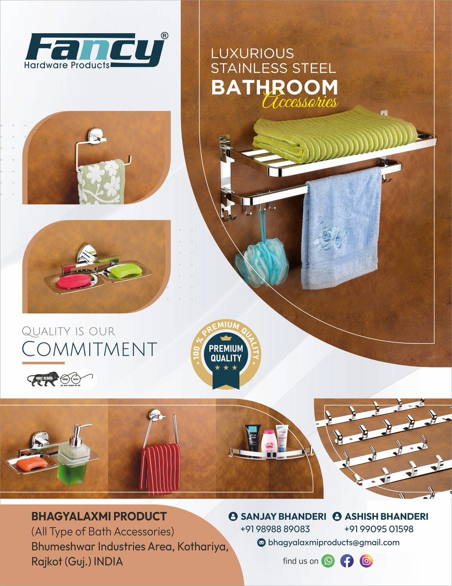 Snitaryclue's tweet image. Explore via WhatsApp : l.sanitaryclue.in/5voW9n
Upgrade your space with Fancy Hardware Products ✨
📍Address- Bhumeshwar Industries Area, Kothariya, Rajkot, Gujarat
📞Contact- : +91 98988 89083/ +91 99095 01598

#FancyHardware #BhagyalaxmiProduct #BathroomAccessories