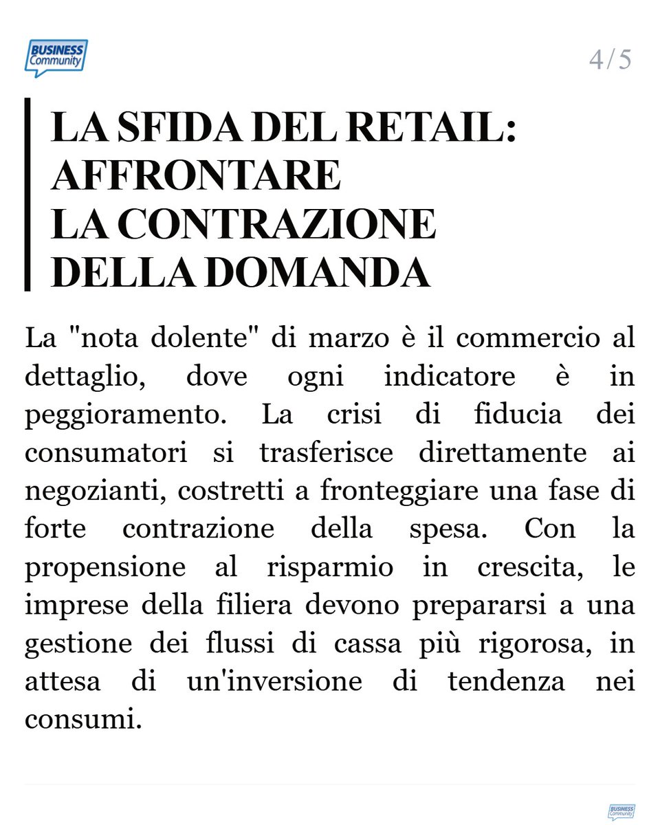 bizcommunityit's tweet photo. I dati @istat_it di marzo 2026 vedono #Italia divisa: #aziende reggono, i #consumatori hanno paura! #Fiducia in picchiata, #risparmi in crescita. Cosa succederà quando l'ottimismo aziendale si scontrerà con la domanda interna in caduta libera?
#Economia

https://t.co/rNiPsaCJZc https://t.co/WJQjP1ycJF