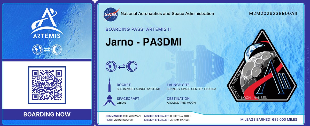 Let's go to the Moon 😆 I have my boarding-pass ! Go to nasa.gov/send-your-name… and get yours !