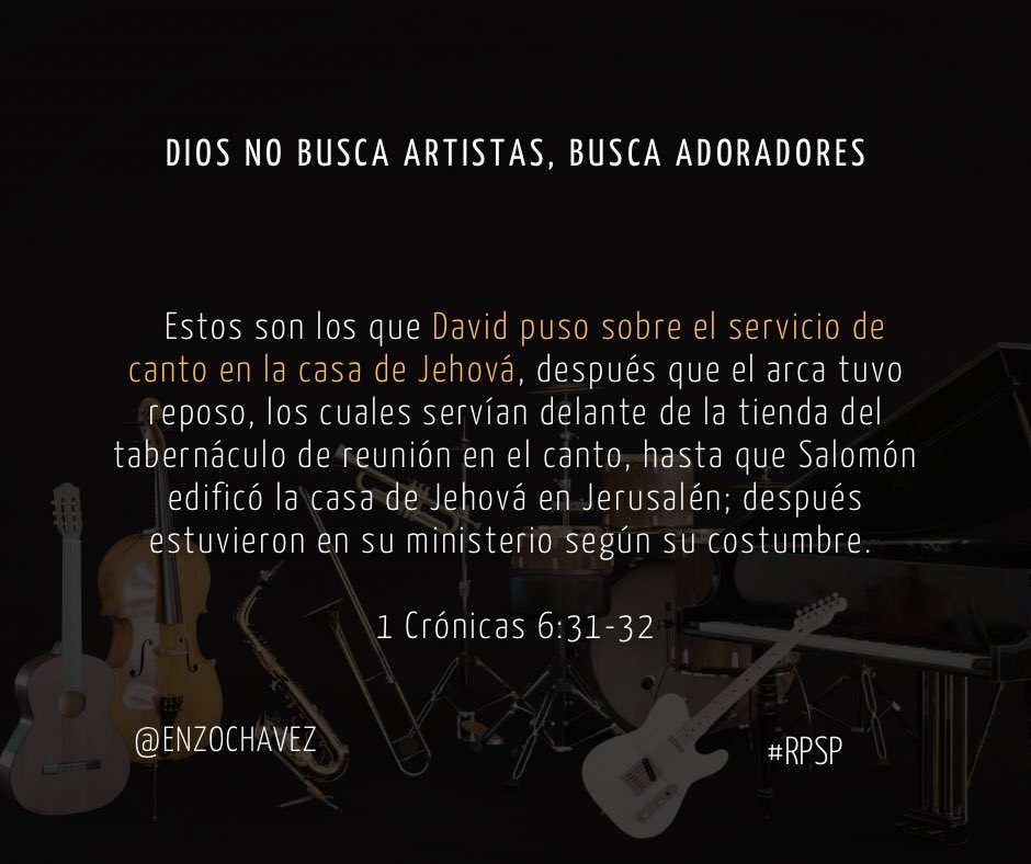 1 Crónicas 6
Dios no busca músicos improvisados, busca ministros consagrados. La adoración verdadera tiene orden, disciplina y propósito. No es cantar bonito, es ministrar correctamente delante de Él. Donde hay planificación y santidad, hay presencia de Dios. #rpsp