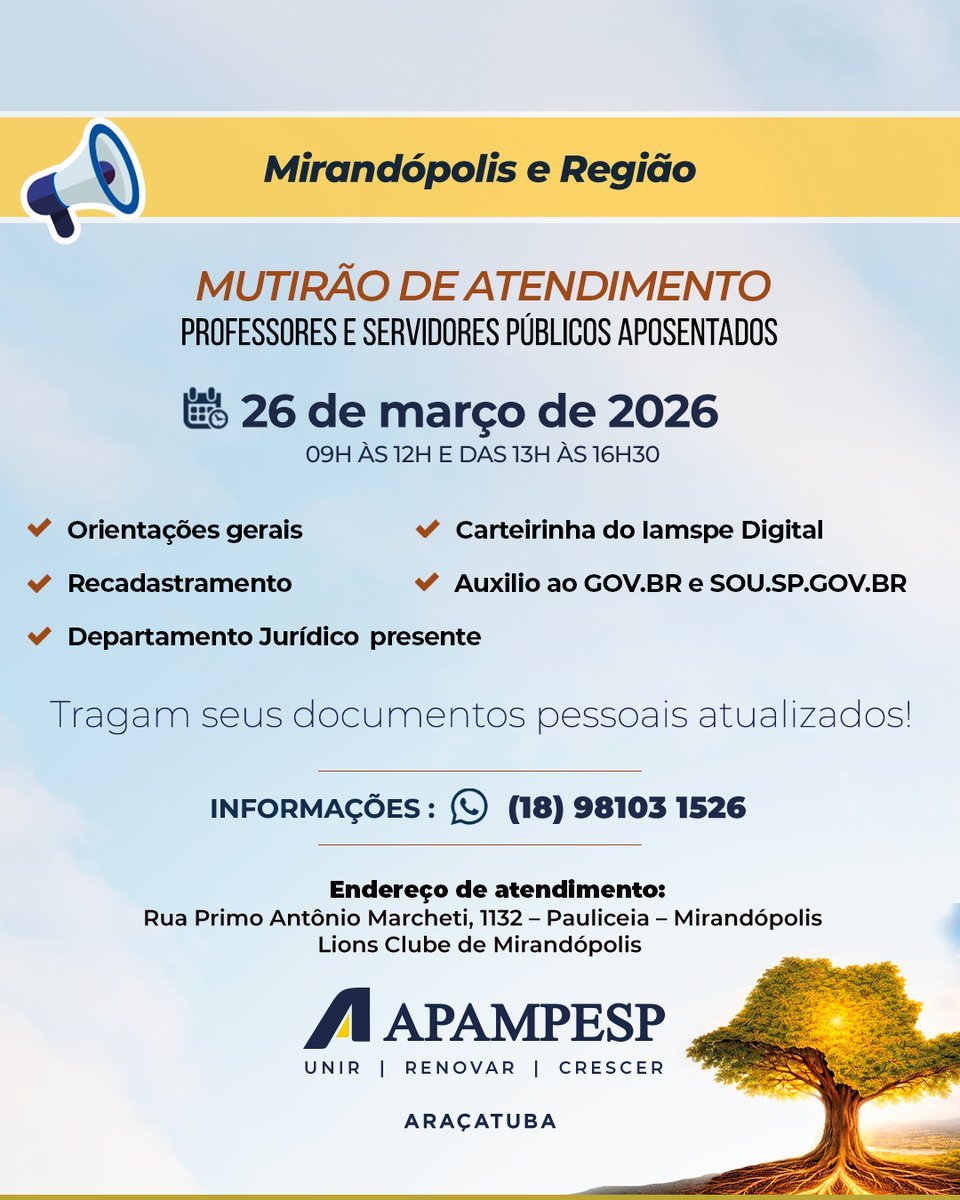 Apampesp Regional Araçatuba tweet media