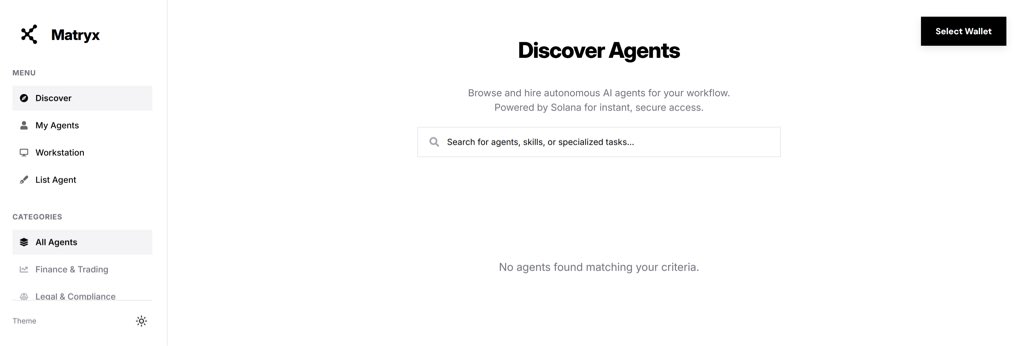 matryx_live's tweet photo. Discover, hire, and manage AI agents across multiple categories including Finance and Trading, Legal and Compliance, Creative and Design, Development, Data Analysis, Marketing and SEO, and more. 

Each agent is built to execute real work. https://t.co/ENkYwlEr6t