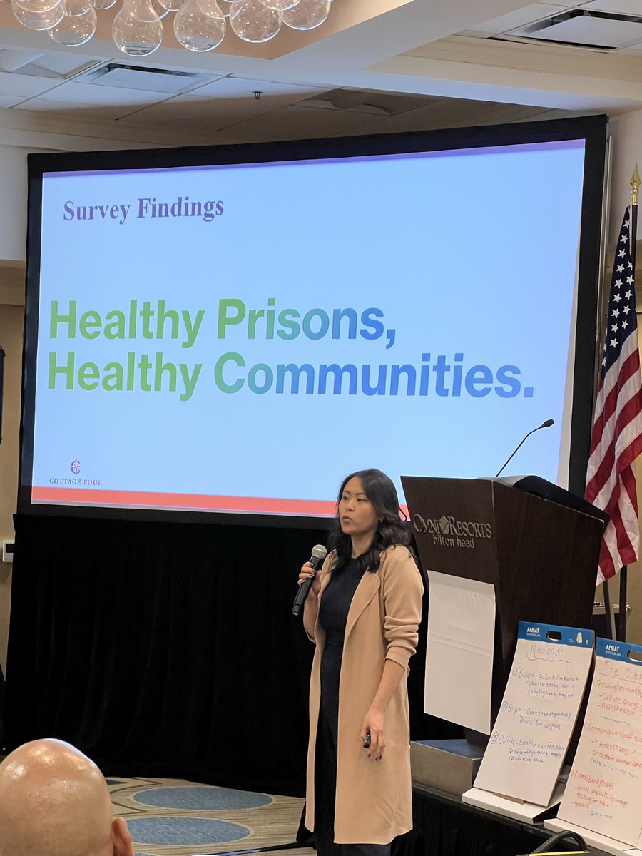JGKoufos's tweet photo. We ask our #prisons to be #hospitals mental health facilities, farms, housing, food service, make our communities safer and so much more - but we don’t always resource them properly for these monumental tasks. 

So we launched Healthy Prisons, Healthy Communities to fix this policy gap and hear from the people leading our prisons every day. Thanks to @CLALeadership for partnering with Cottage Four, LLC, @jamelholley and @thejusttrust to make this a reality - and for allowing us to present in closed door session yesterday. 

Public health is public safety.