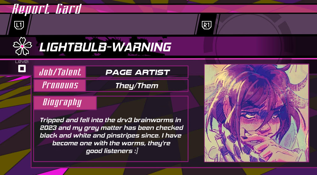 Shoutout to lightbulb-warning, one of the very cool page artists contributing to The Lies That Bind Us: A #SaiOuma Zine!
