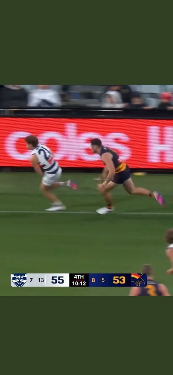 Hutdiggity's tweet photo. @JADelaideX @AFL @Adelaide_FC Look at his foot. It’s over the line. The other part of his body is further out. No different angle will fix that https://t.co/VzOADlhwnS