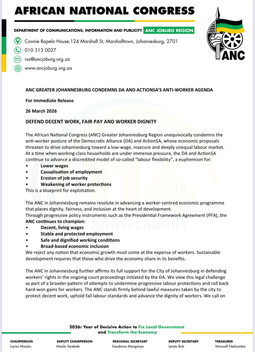 ANC Greater Joburg Region tweet media