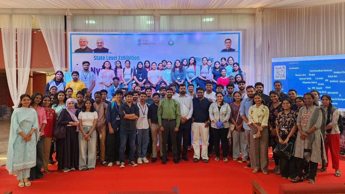 NFSU_Goa's tweet photo. Students of NFSU Goa Campus visited the three-day State Level Exhibition on Nyaya Sanhita at Kala Academy, Panaji, on March 26, 2026. Organised by Goa Police in collaboration with the Dept. of Prosecution, Forensic Science, Prisons, and Health, the exhibition featured thematic stalls and 40-minute skits to sensitise stakeholders on the major reforms of the new legal framework. The visit provided students with critical insights into the end-to-end handling of criminal cases—from the initial scene of crime investigation to trial and sentencing—underlining the enhanced role of forensic evidence in ensuring a time-bound and transparent justice system.