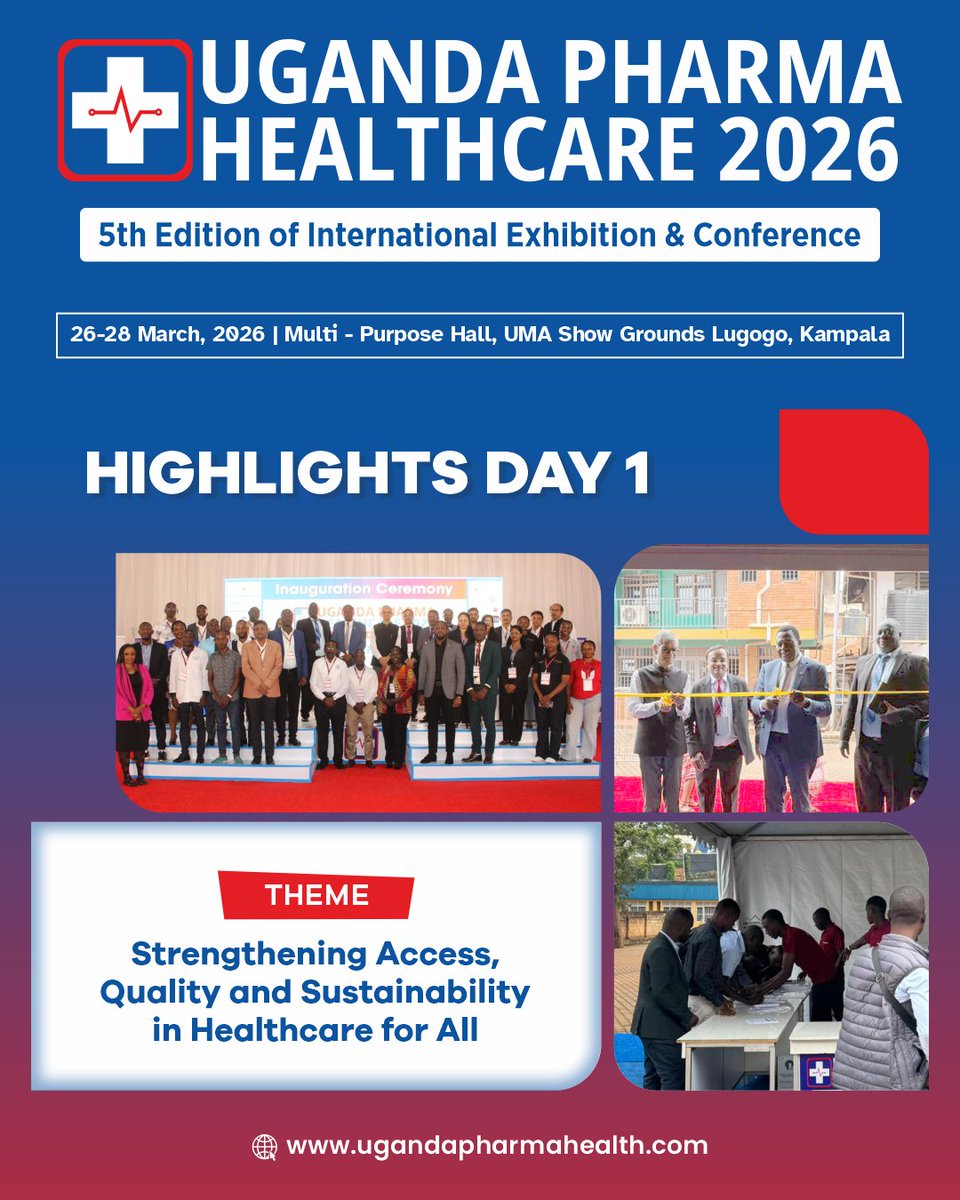ugpharmahealth's tweet photo. Doors Open — Inauguration Begins!

Uganda Pharma &amp; Healthcare Expo 2026 is officially live! 🎉
Register onsite &amp; explore innovation, networking &amp; business opportunities.
🎤 Global speakers
🌍 Top exhibitors
🤝 Powerful connections

📍 26–28 Mar | UMA Show Grounds, Kampala https://t.co/1zXi3wyfpQ